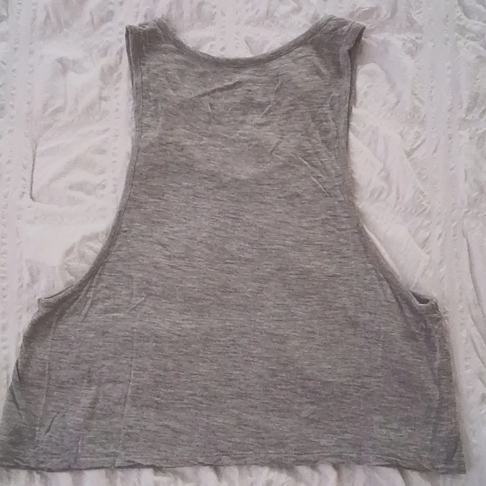 Jurassic Park Racerback Cropped Tank Top with Reflective Neon Rainbow Design - Picture 4 of 4